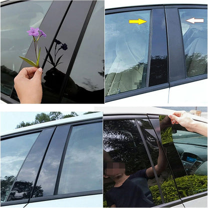 6Pcs Glossy Black Car Pillar Post Trim for Hyundai Elantra (2021-2023)