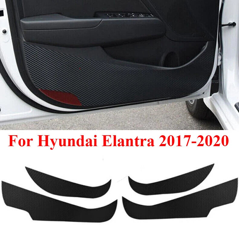 Carbon fiber Door Anti-Kick Panel Guard Trim for Hyundai Elantra (2017–2020)