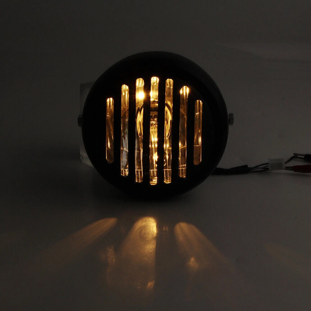 6.5" Black Motorcycle Grill Headlight for Harley Sportster