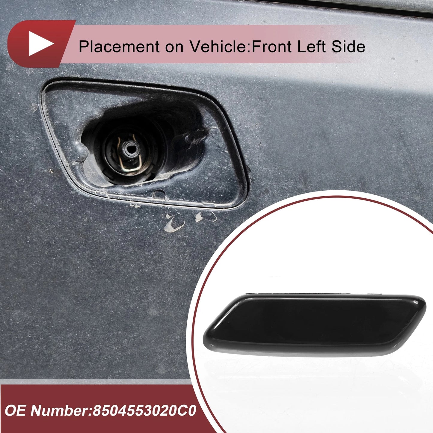 Front Left Washer Nozzle Cover for Lexus IS250 (2009-2010) - Black 1 x Cap