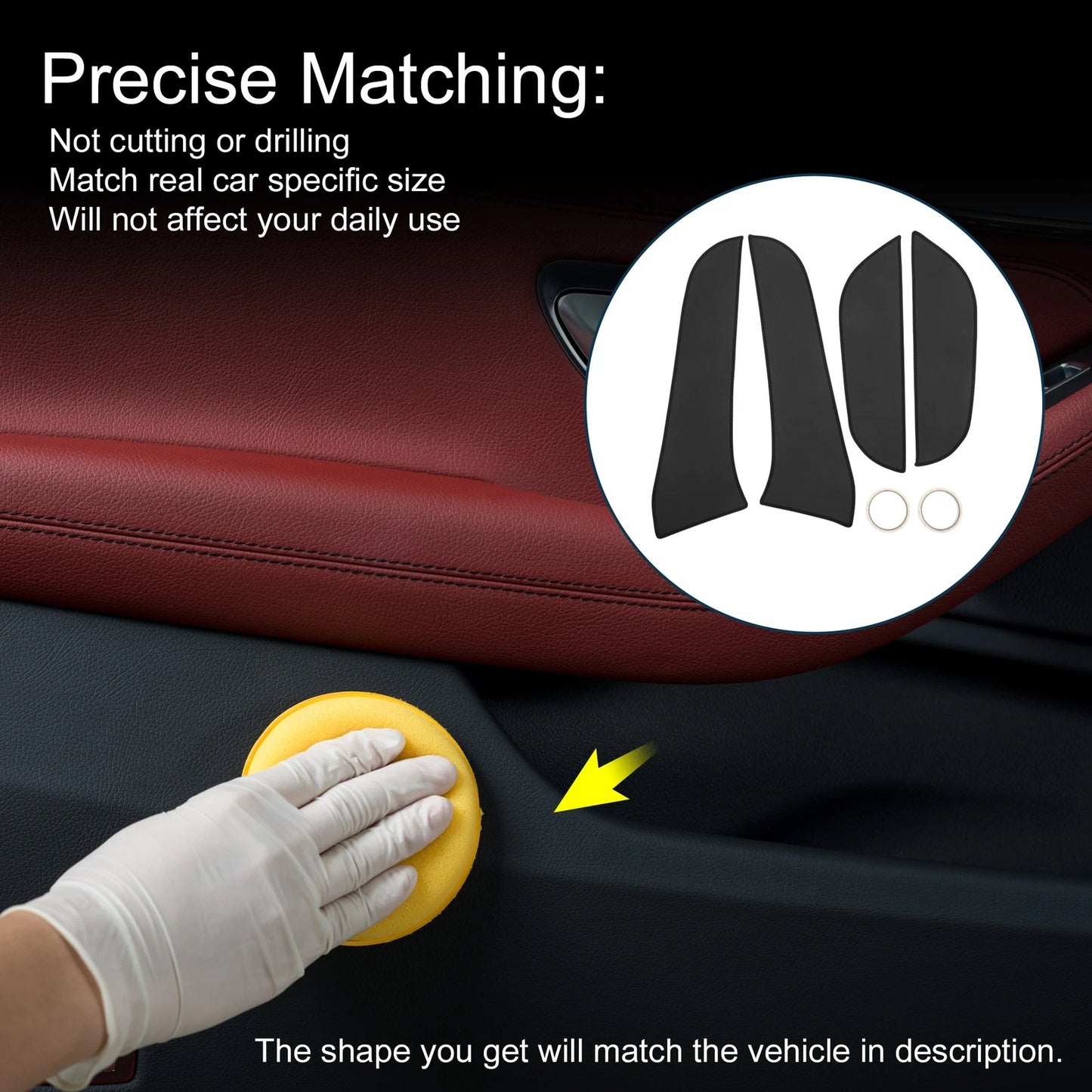 Car Door Anti Kick Pad Sticker Protector 1 Set for Toyota RAV4 (2013–2019)