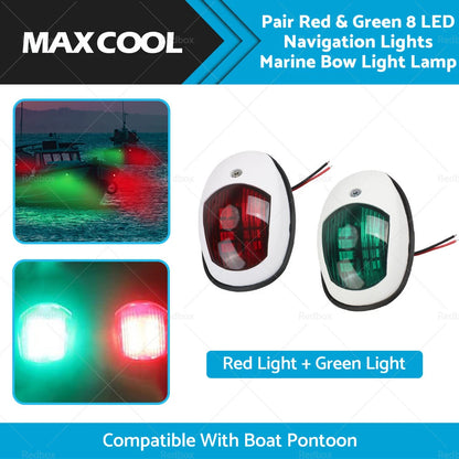 8 LED Navigation Lights for Boat Pontoon