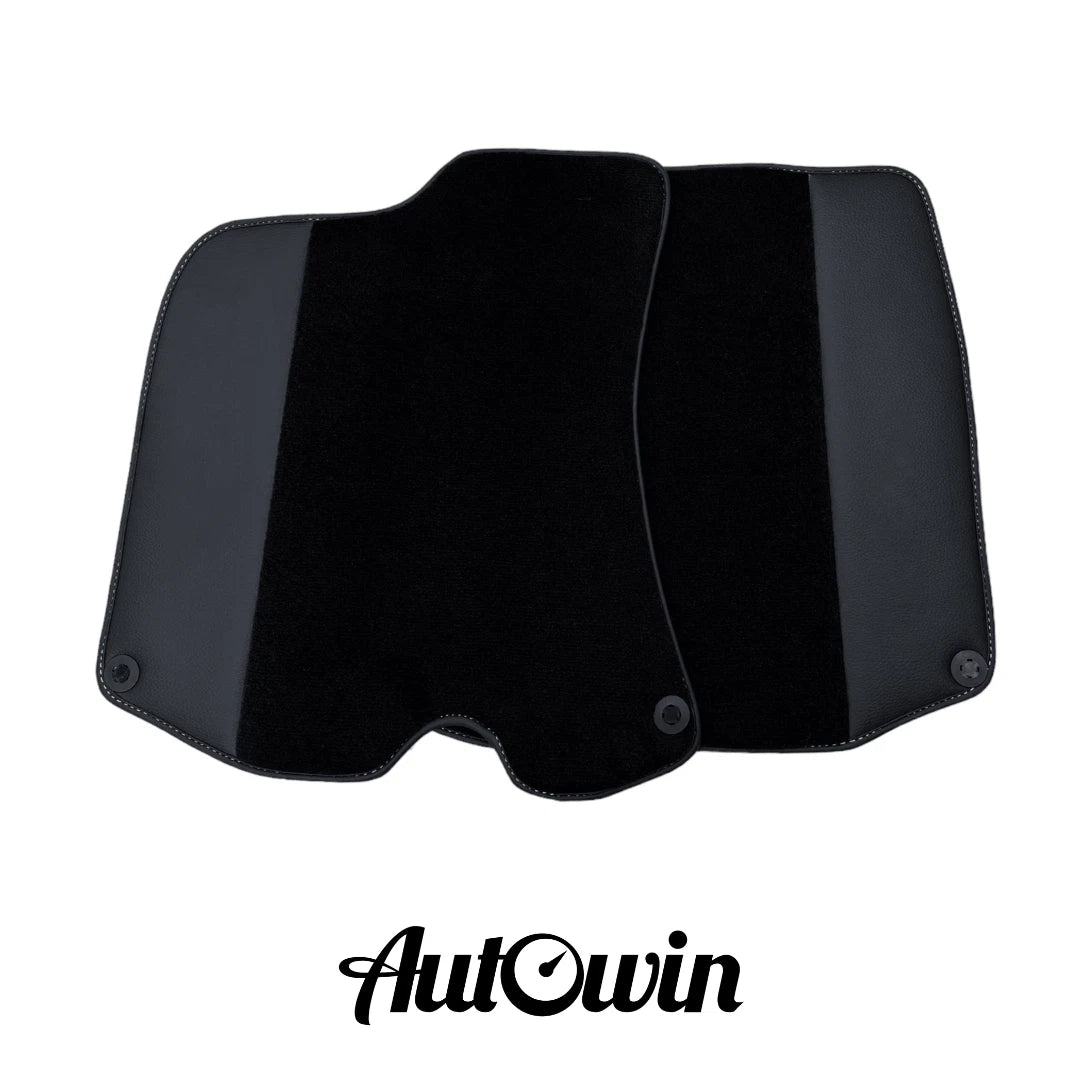 AutoWin Black Floor Mats for Ferrari Portofino (2018-2023) with Leather