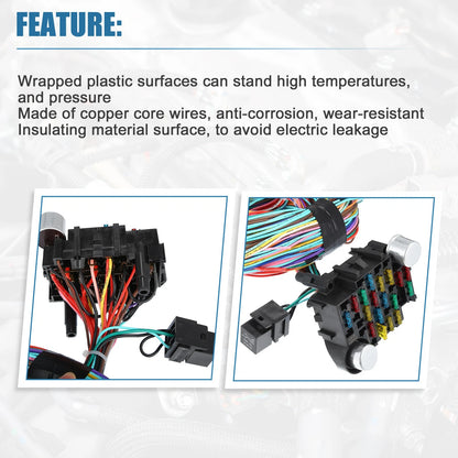 Set Universal 21 Circuit Wiring Harness Kit for GM Chevy Ford Truck
