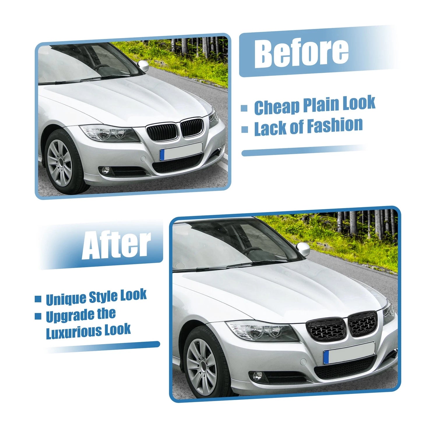 1 x Front Hood Bumper Grille for BMW 328xi M3 335xi 328i 335i Black