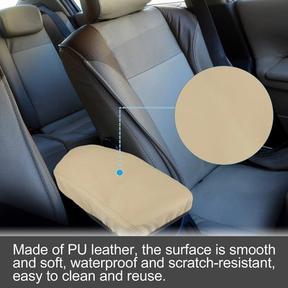 Car Center Console Armrest Cover for Honda Civic 2022-2023 Faux Leather Beige