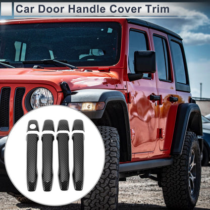 Door Handle Cover Trim Carbon Fiber Black for Toyota Prius
