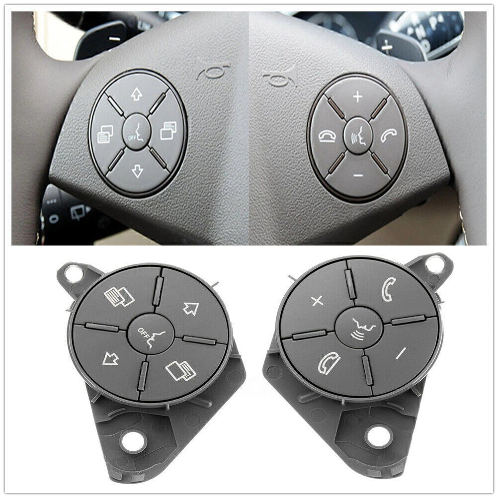 2 x Steering Wheel Button Covers for Mercedes Benz W164 ML GL R Class (2006-2012)