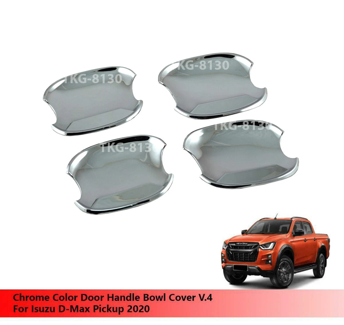 Bowl Cup Door Handle Cover Chrome for Isuzu D-Max (2020)