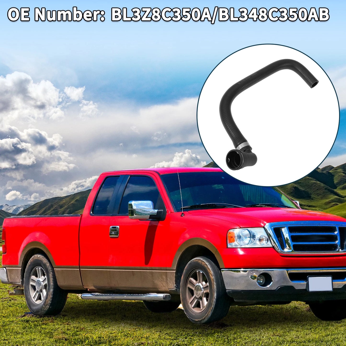 Radiator Hose Coolant Pipe for Ford F-150 (2011-2014) 1 x Rubber