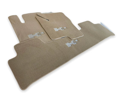 Beige Tailored Floor Mats for Hummer H2 with H2 Emblem (2003-2009)
