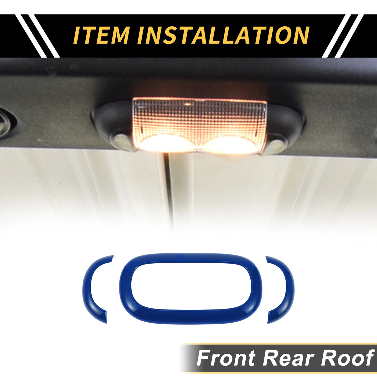 Yellow Front Rear Roof Reading Light Trim Covers for Jeep Wrangler JK (2007-2018)