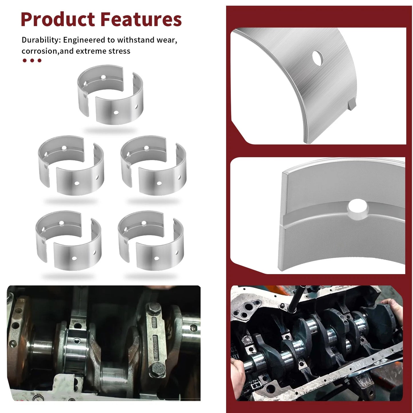 10pcs Crankshaft Main Bearing for Yamaha 1800 WaveRunner FX/VX/VXS/VXR/FZR/FZS