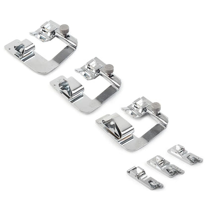 6 x Narrow/Wide Rolled Hem Foot for Singer Brother Sewing Machines