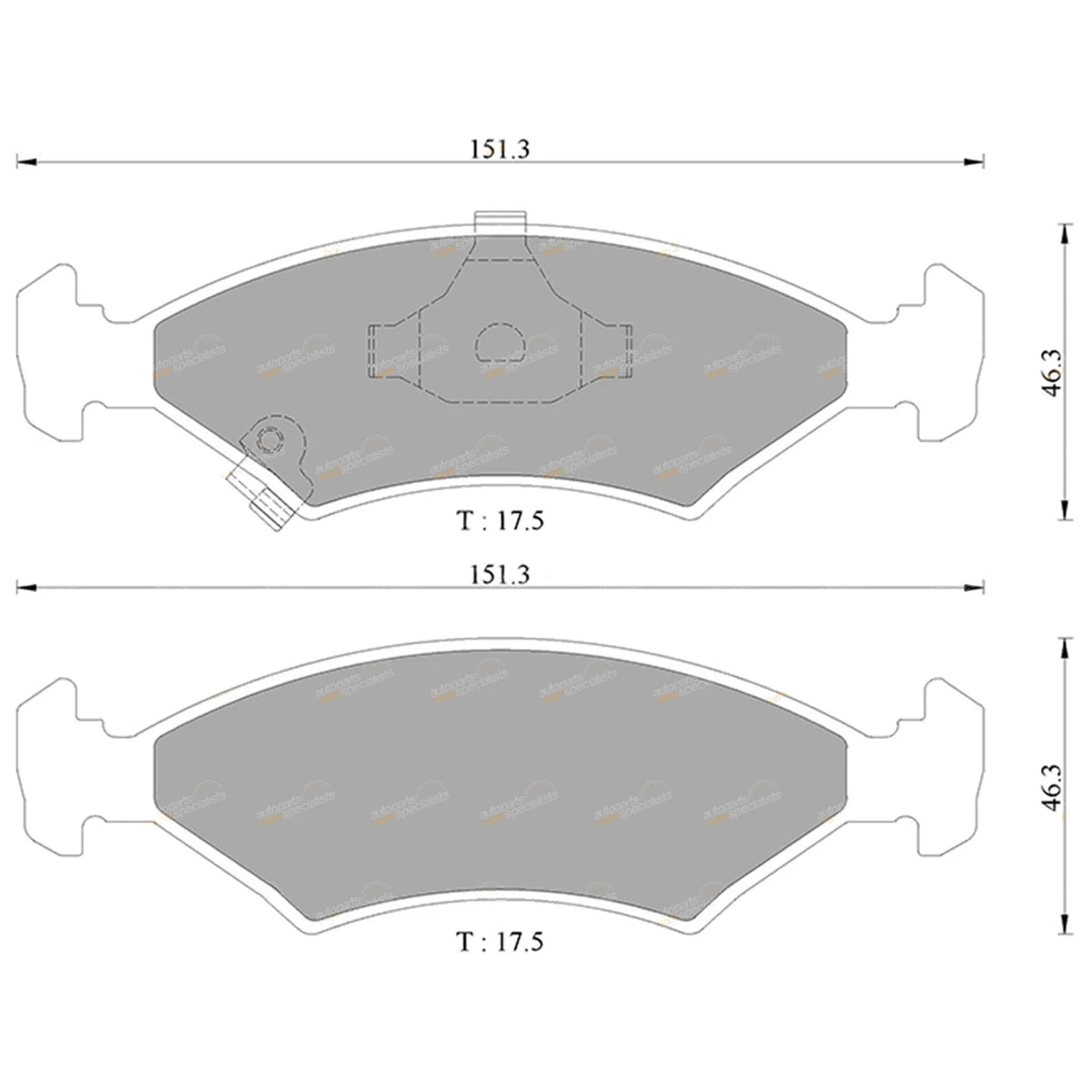 Front Disc Brake Pads 1.8L for Kia Shuma (2000 - 2001) FWD Hatchback