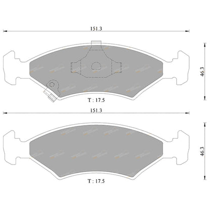 Front Disc Brake Pads 1.8L for Kia Shuma (2000 - 2001) FWD Hatchback