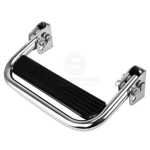 Folding Footrest 316G Stainless Steel Frame w/ Black Poly Step 326x165mm