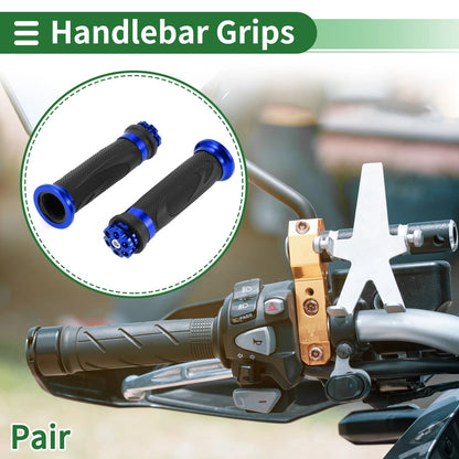 7/8" / 22mm Hand Grip Cover Aluminum Alloy Blue for Motorcycle