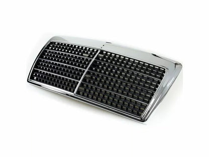 Grille Black Mesh Front Chrome Frame for Mercedes W124 E-Class (1985-1995)