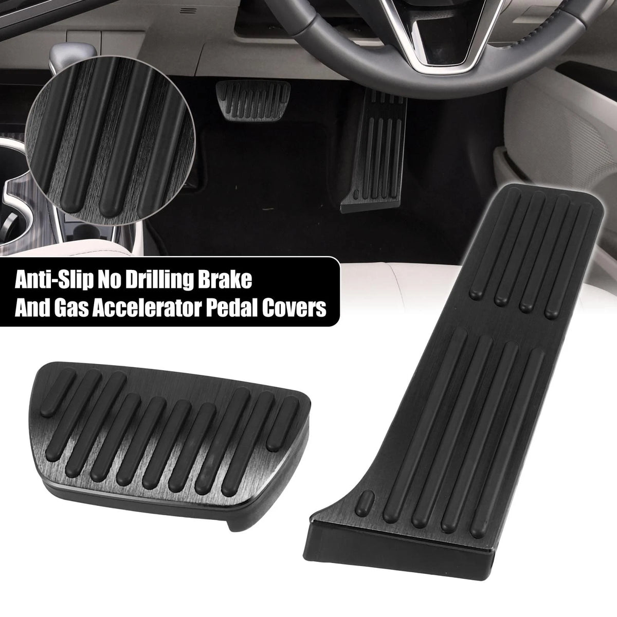 Anti-Slip Brake & Gas Pedal Covers Kit for Toyota (Fits Various Models)