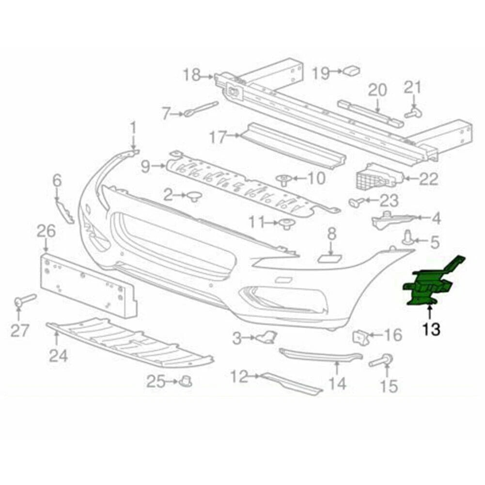 Front Bumper Mount Bracket for Jaguar F-Pace R-Sport 2017-2020