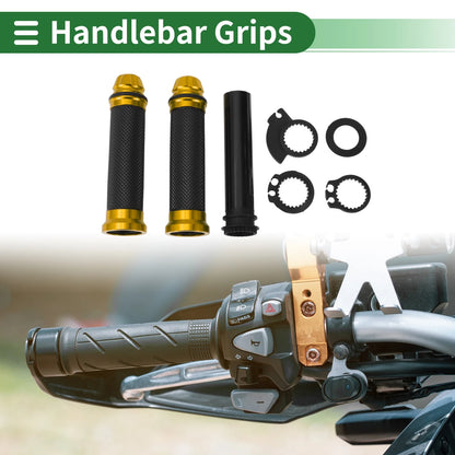 7/8" 22mm Hand Grips Gold Tone Rhombus for Motorcycle