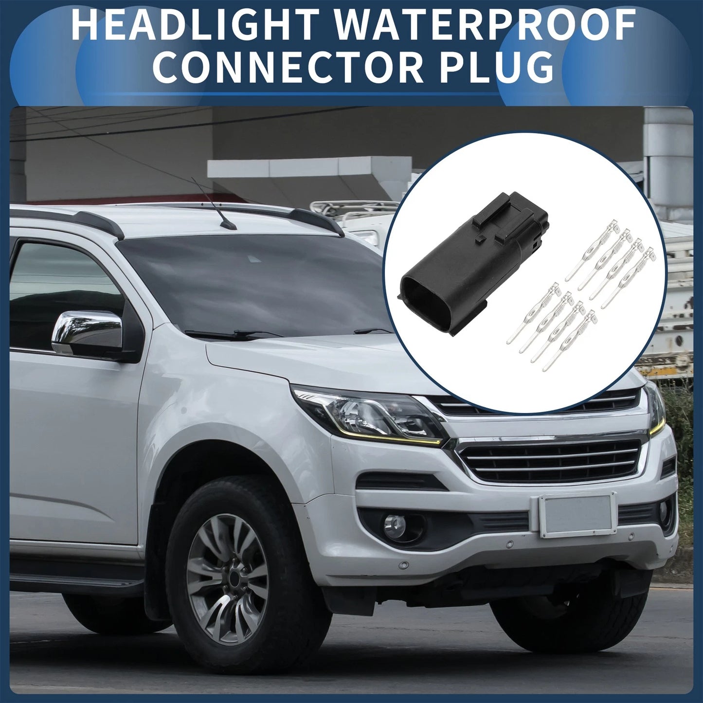 8 Pin Waterproof Headlight Connector Plug for Ford & Buick