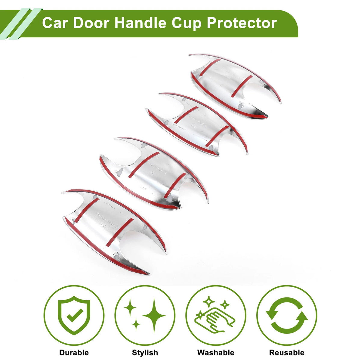 4 x Chrome Silver Tone Door Handle Cup Protectors for BMW X3 (2022-2023)