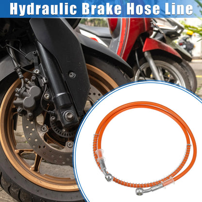 Hydraulic Brake Hose Line Pipeline Orange 120cm 10mm for Motorcycle