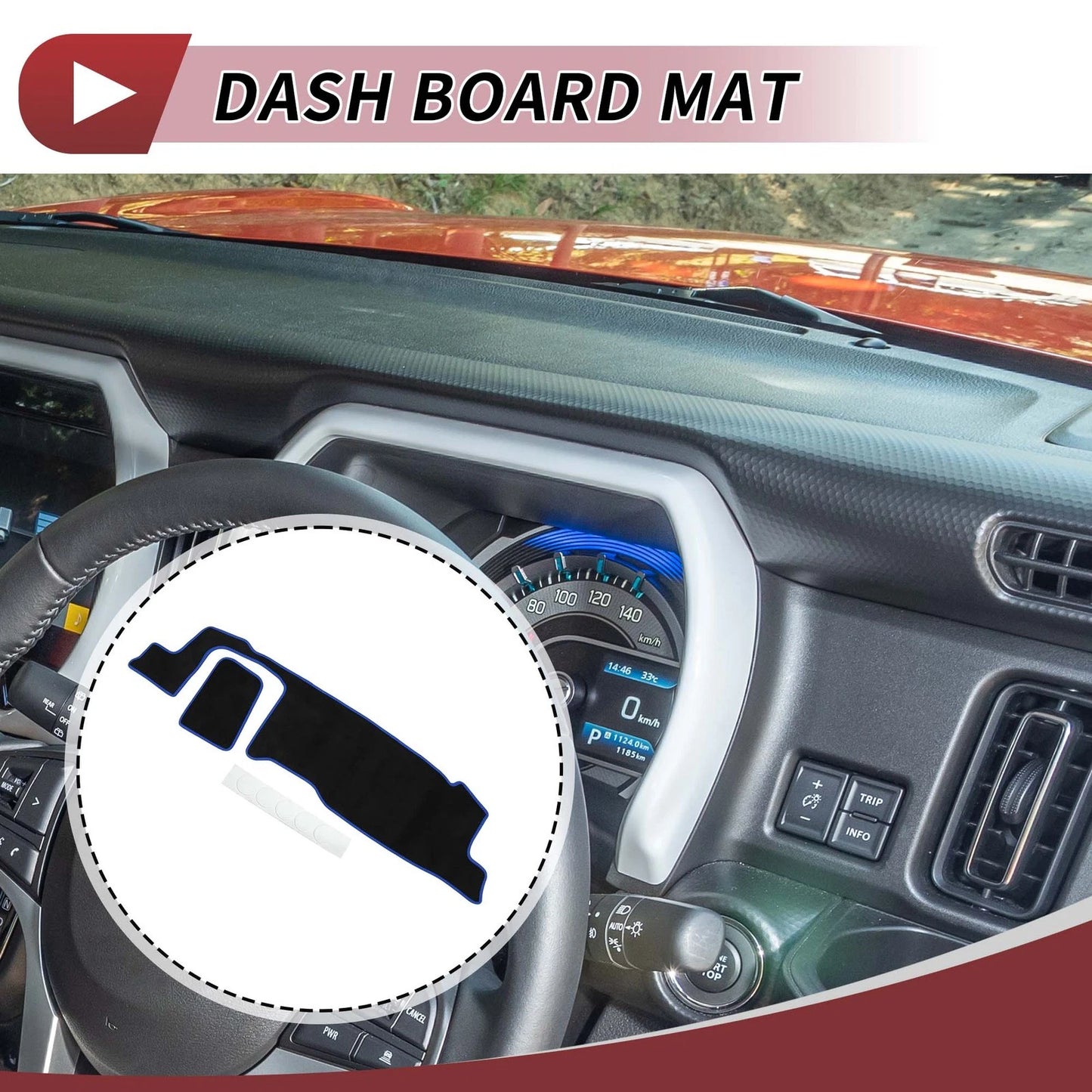 Dashboard Cover Mat for Suzuki Hustler MR52S MR92S (2020-2021) Black Blue