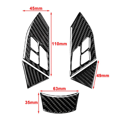 5 Pcs Carbon Fiber Steering Wheel Cover Trim for BMW 5 Series (2003-2010)
