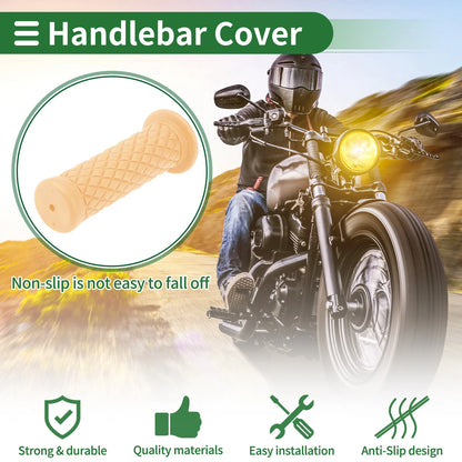 25mm Motorcycle Hand Grips TPU Beige Handlebar Grips Covers