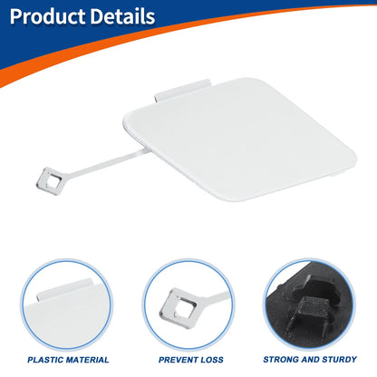Front Right Tow Hook Cover for BMW 535i 550i GT White