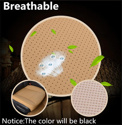 Black PU Leather Front Seat Cushion Pad Cover for Sedan Driver