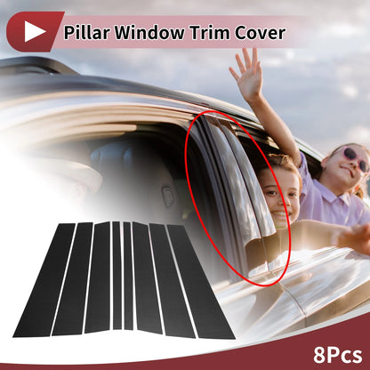 Black Carbon Fiber Door Pillar Window Trim for Volvo XC90 (2003-2023)