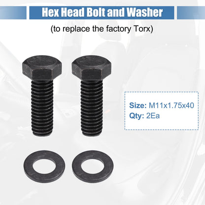 Front Seat Mounting Bolts for Jeep Wrangler TJ (1997-2006) - Black Metal Set