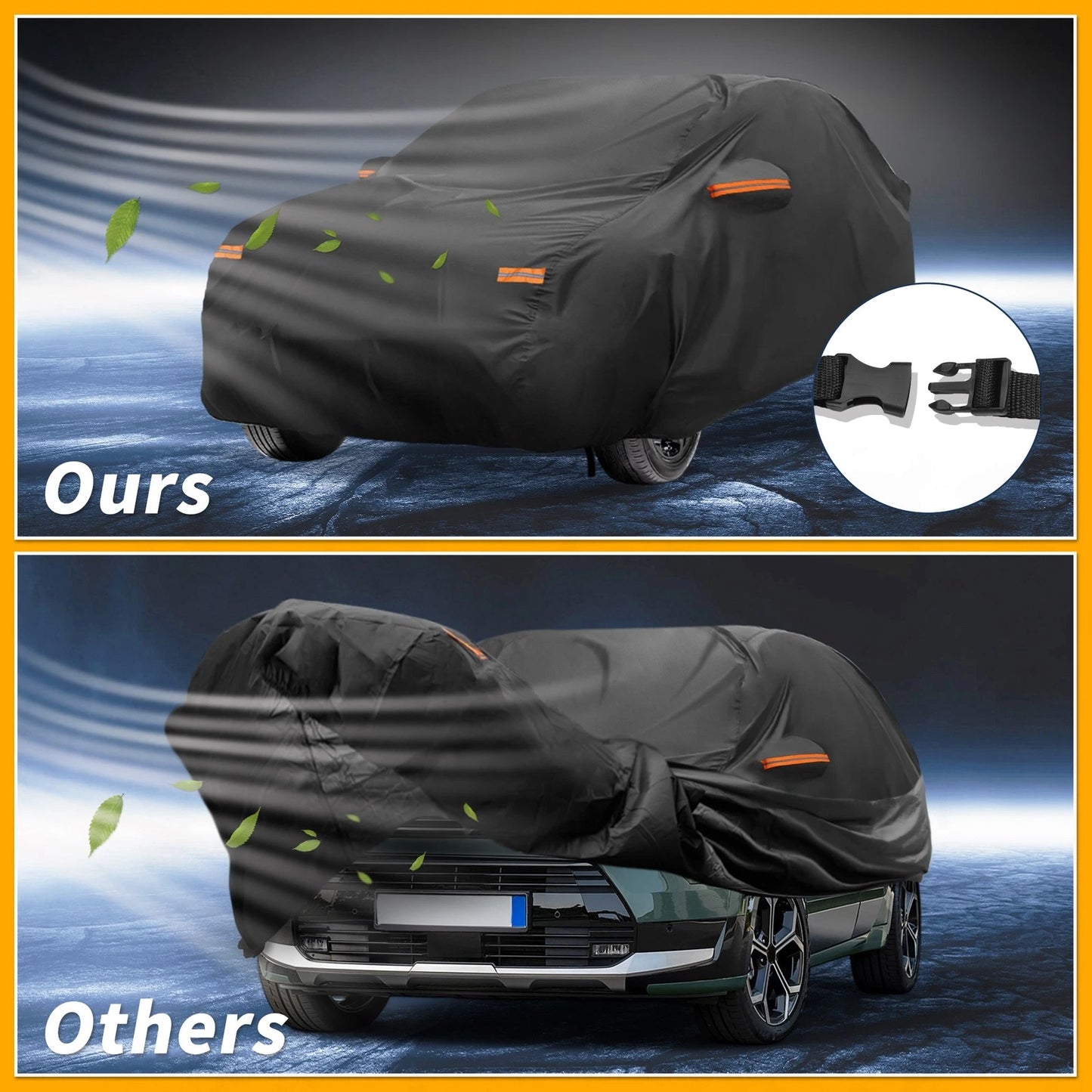 Waterproof All Weather Car Cover for Kia Niro (2016-2023) Black 210D-PU