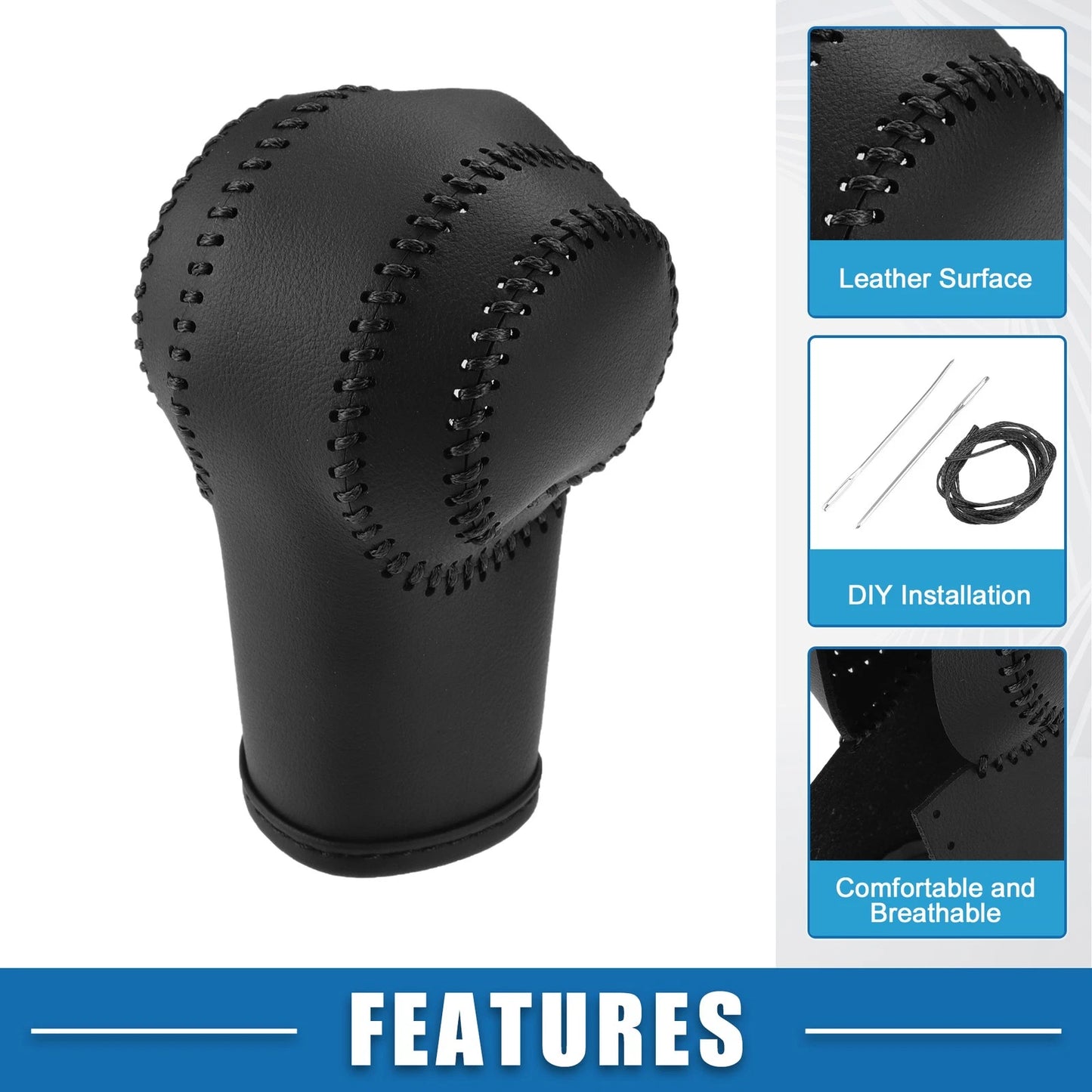 Gear Shifting Knob Cover for Nissan Rogue 2008-2013 Faux Leather Black