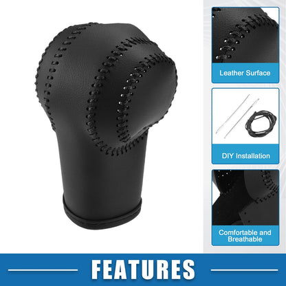 Gear Shifting Knob Cover for Nissan Rogue 2008-2013 Faux Leather Black