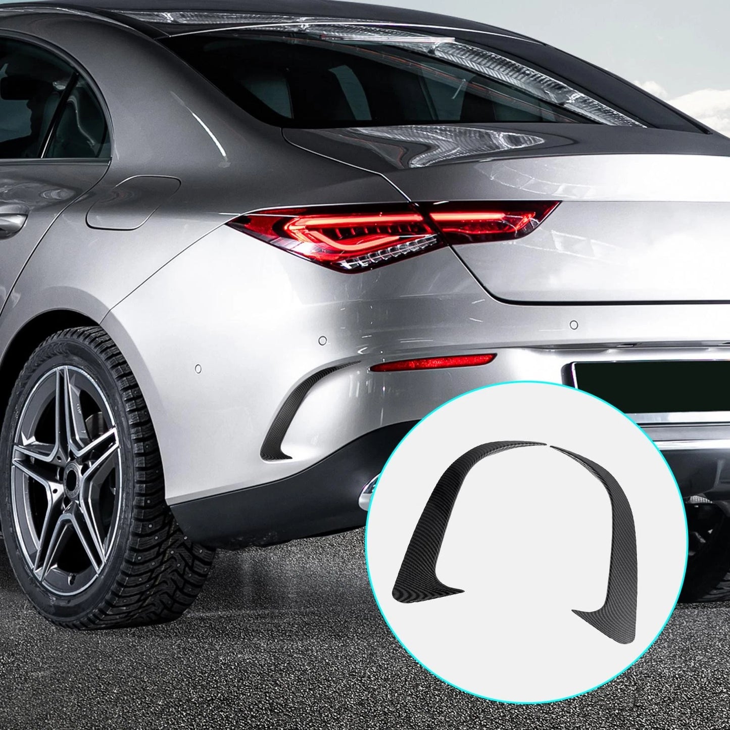 Car Rear Bumper Spoiler Air Vent Outlet Cover Trim for Mercedes-Benz