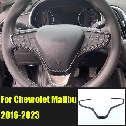 Carbon Fiber Steering Wheel Sheet Cover Trim for Chevrolet Malibu (2016–2023)
