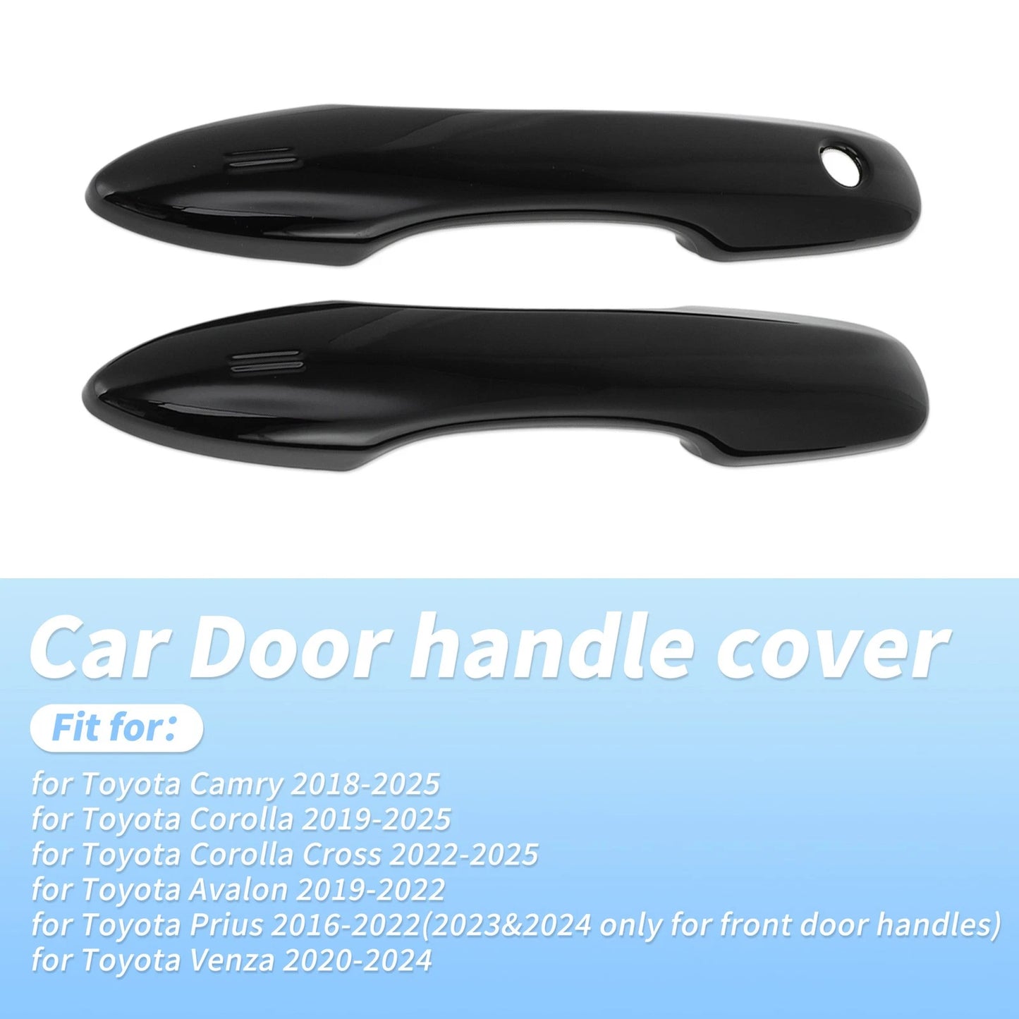 Door Handle Cover Protector Glossy Black for Toyota Camry Corolla (2019-2025)