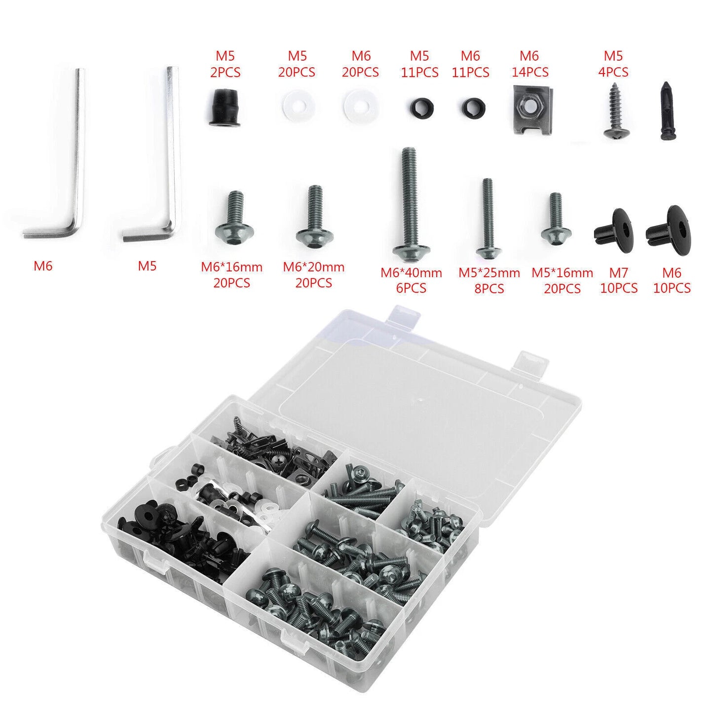 198 x Titanium Fairing Bolts & Clamps