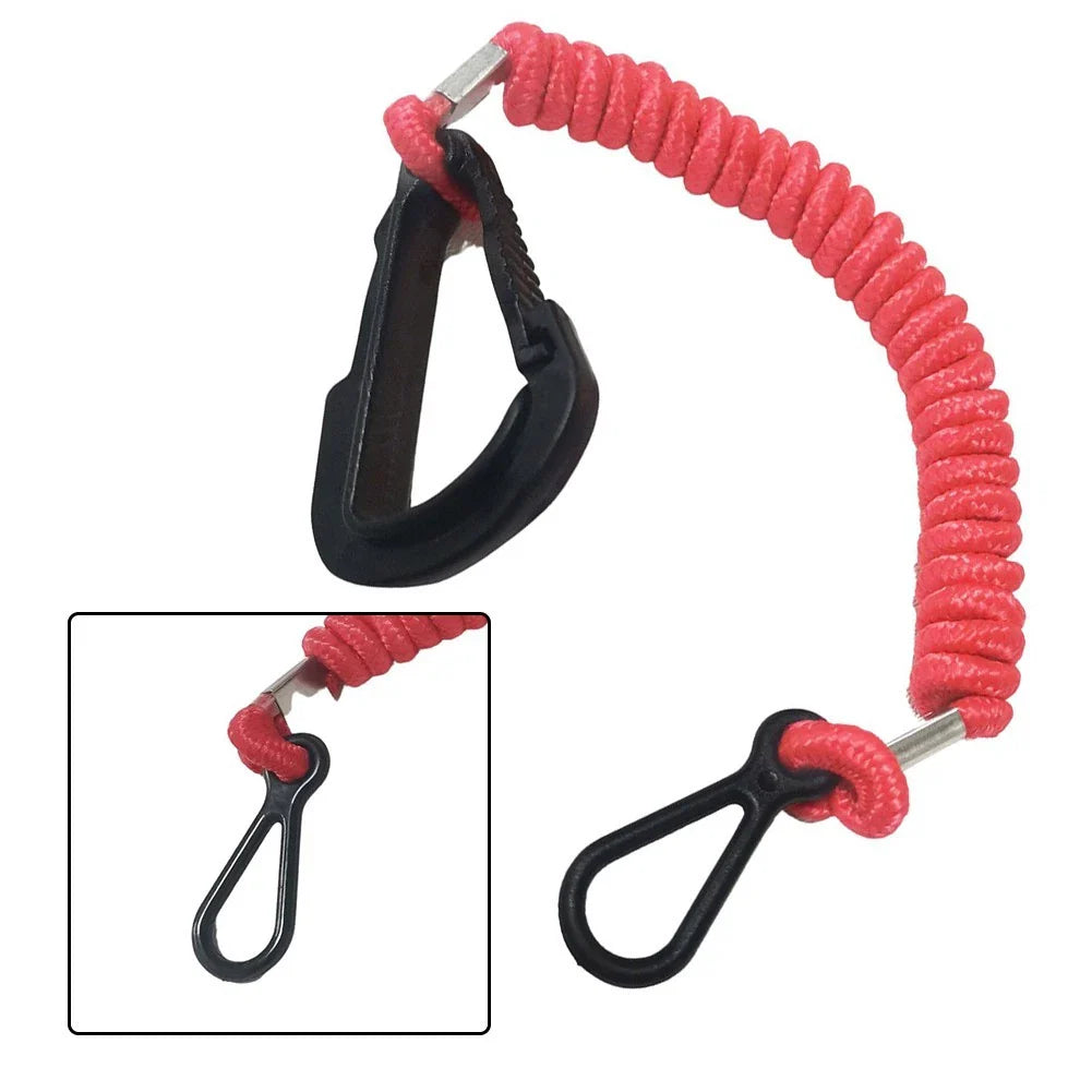 Sleek Red Nylon Coiled Boat Engine Stop Cord for Mercury 8M0092849 Models