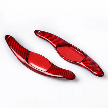 2 x Carbon Fiber Red Shift Paddle Extensions for Toyota Camry (2018-2023)