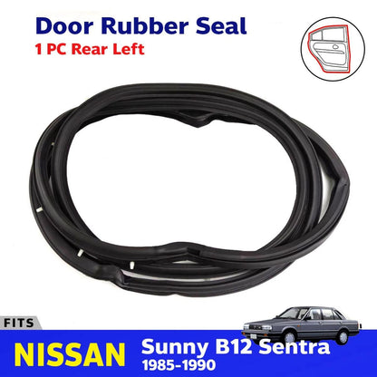 Door Rubber Weatherstrip Rear LH Fits Nissan Sentra Sunny B12 4D SED 1985-90