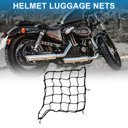 Luggage Cargo Net 40x40cm for Motorcycle Black 1pc