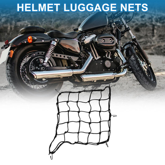 Luggage Cargo Net 40x40cm for Motorcycle Black 1pc