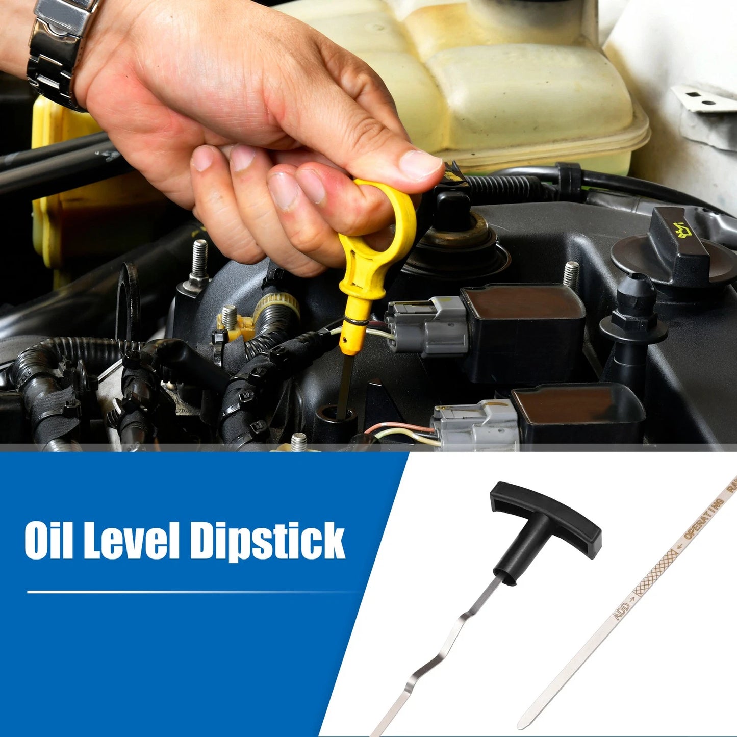 Engine Oil Level Indicator Dipstick for Ford F-250 (1994-1996) Black