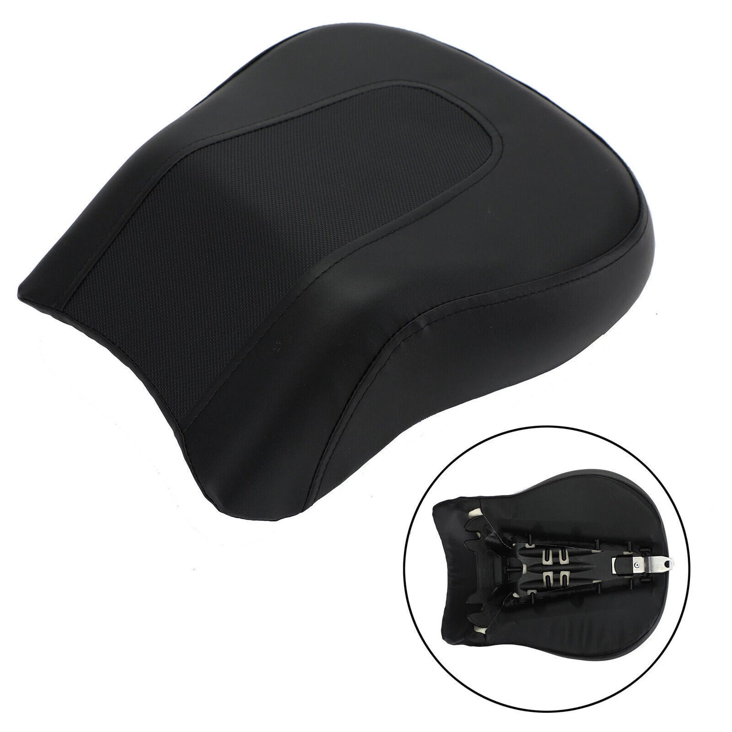 Pillion Seat Rear Bench Black for Harley FLSTF Fat Boy (2008-2014)